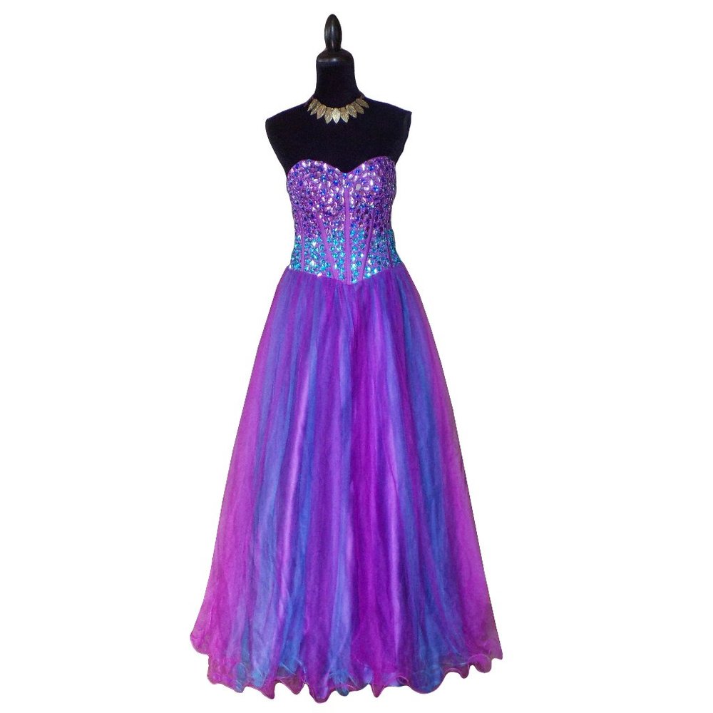 Strapless Embellished Tulle Ball Gown